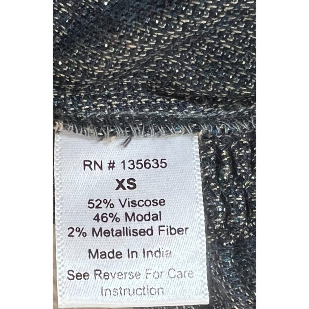 Anthropologie Love Sam Metallic Joggers Pull On Black Pants Balloon NWT XS - Picture 4 of 7